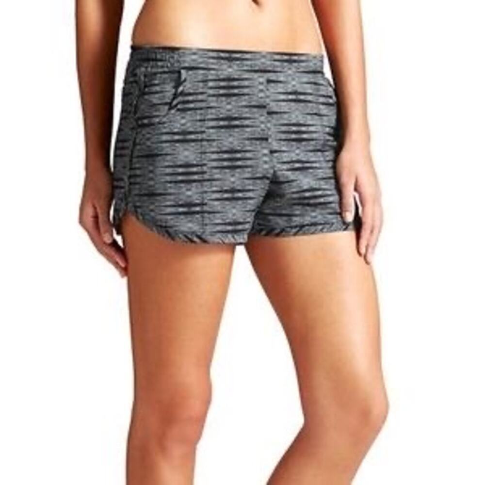 Athleta 3” Running Shorts Womens Size M Black / White Striped Pockets